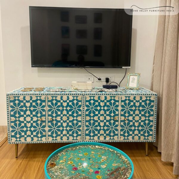 Bone Inlay Tv Unit