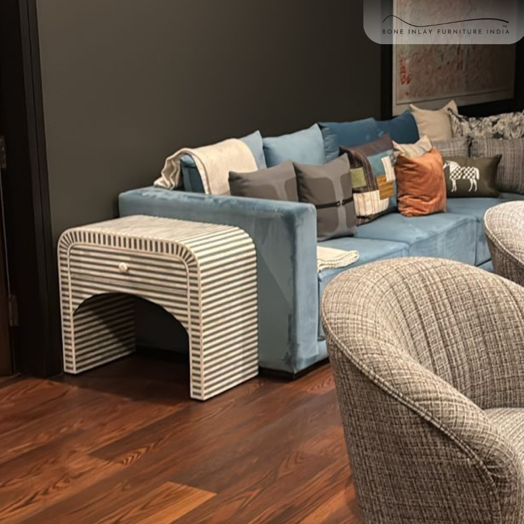 Bone Inlay Side Table