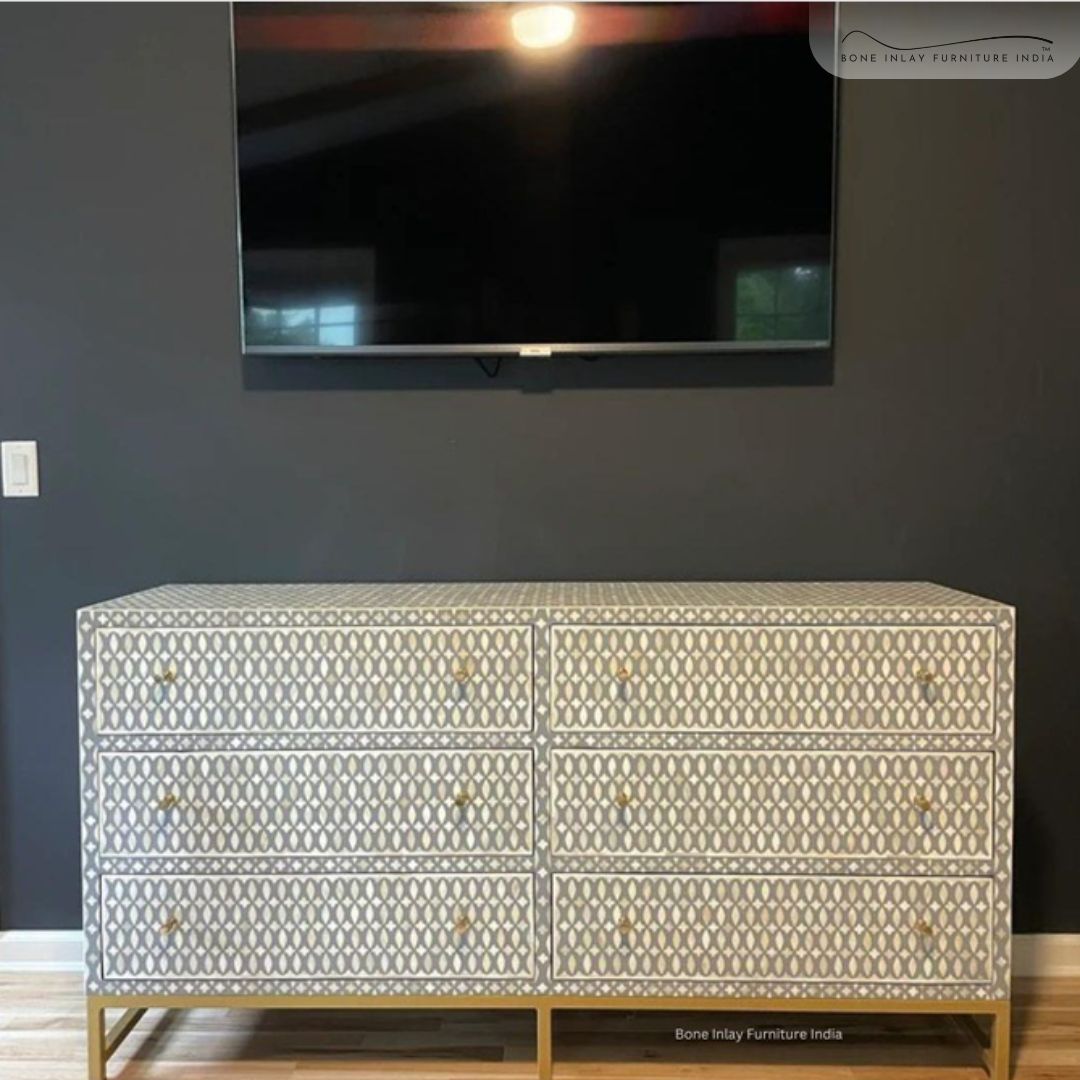 Bone Inlay Chest of Drawers