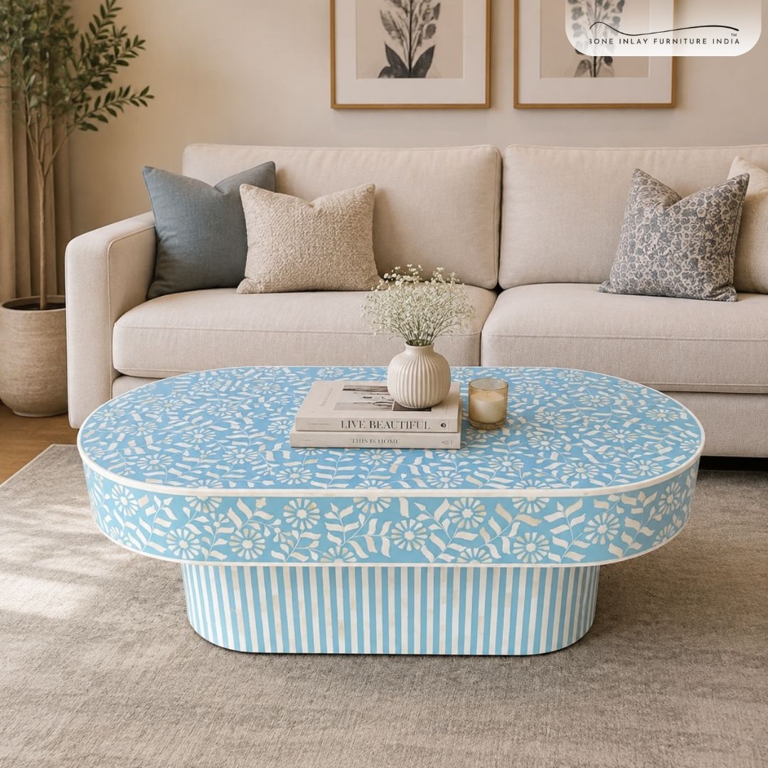 Bone inlay center table