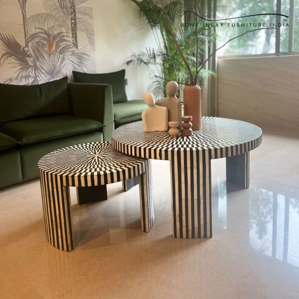 Bone Inlay Nesting Table